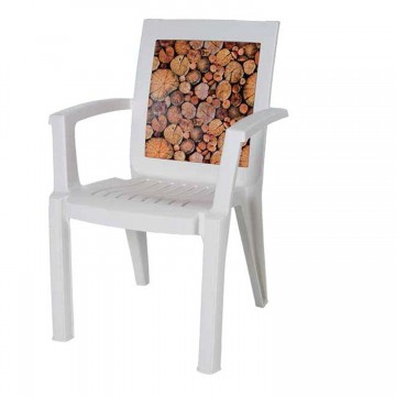 Πλαστική πολυθρονα με ψιλή πλάτη και σχέδιο