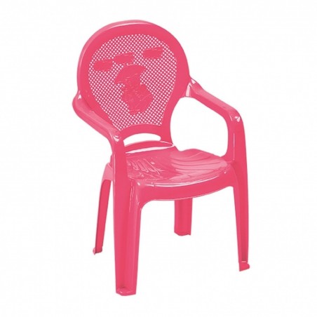 Πλαστική  παιδική πολυθρόνα  ροζ με σχέδιο