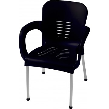 πολυθρονα πλαστική με αλουμινίου πόδια χρωματιστή