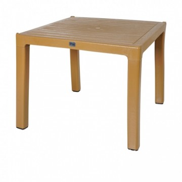 Τραπέζι πλαστικό τετράγωνο πολυπροπυλενίου με ανάγλυφο σχέδιο φυσικού ξύλου