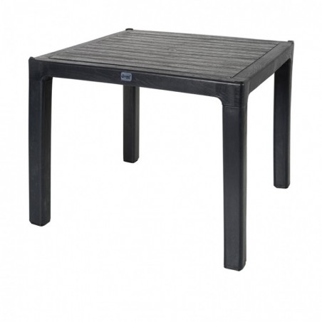 Τραπέζι πλαστικό τετράγωνο πολυπροπυλενίου καφέ  με ανάγλυφο σχέδιο ξύλου 90 x 90 x 73.5 cm