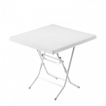 Τραπέζι πλαστικό τετράγωνο ραταν  με μεταλλικα ποδια πτυσσομενο
