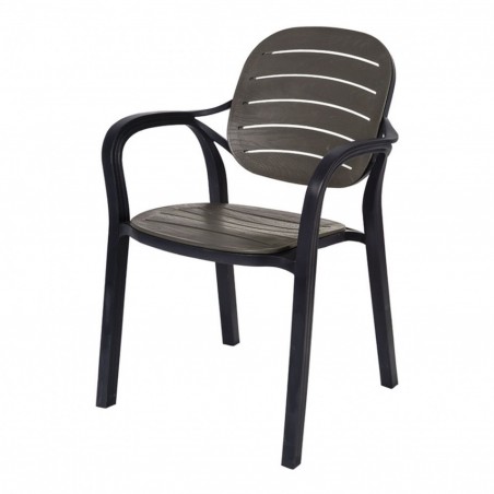 καρέκλα πλαστική πολυπροπυλενίου με σχέδιο τύπου ανάγλυφου ξύλου 57,5*58*84εκ.