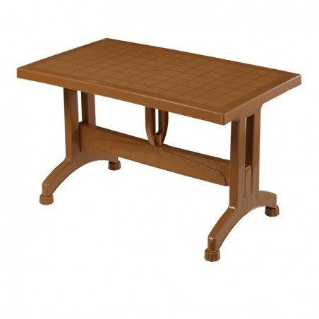 τραπέζι πλαστικό με κεντρικό δοκό στήριξης για περισσότερη σταθερότητα διαστάσεων 120cm*70cm σε χρώμα μπεζ.