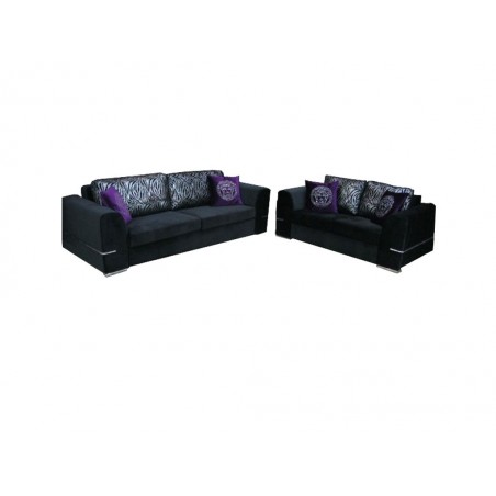 Σαλόνι 2 τεμ. καναπές τριθέσιος και διθέσιος με μαύρο ύφασμα 3θέσιος 220*90*80 ύψος και 2θέσιος 160*90*80 ύψος