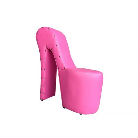 Πουφ κάθισμα γόβα από ροζ τεχνόδερμα διαστάσεων 40*90*90εκ.