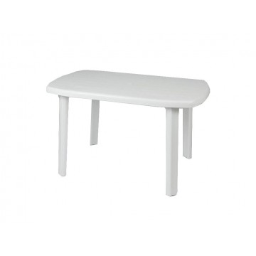 Τραπέζι πλαστικό με ίσια πόδια λευκό 125*80