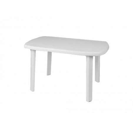 Τραπέζι πλαστικό με ίσια πόδια λευκό 125 x 80 x 72 cm
