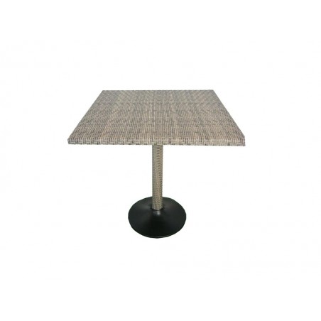 Τραπέζι ρατάν (πλεκτό) αλουμινίου σε γκρι χρώμα με βοηθητικό χώρο 80*80*73cm