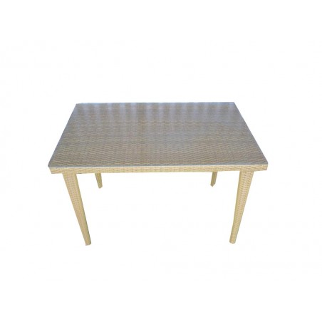 Τραπέζι ρατάν (πλεκτό) αλουμινίου σε μπεζ χρώμα επιφάνεια και με αποσπώμενα πόδια διαστάσεων 100x60x72cm