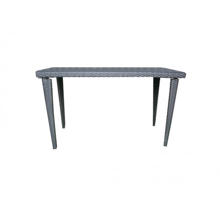 Τραπέζι ρατάν (πλεκτό) αλουμινίου σε γκρι χρώμα επιφάνεια και με αποσπώμενα πόδια διαστάσεων 120x60x72cm