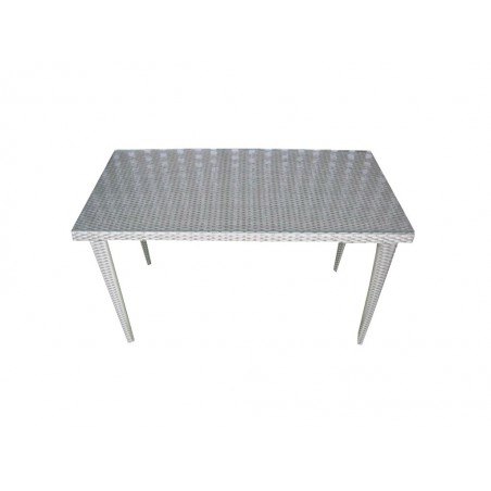 Τραπέζι ρατάν (πλεκτό) αλουμινίου σε γκρι χρώμα επιφάνεια και με αποσπώμενα πόδια διαστάσεων 120x60x72cm