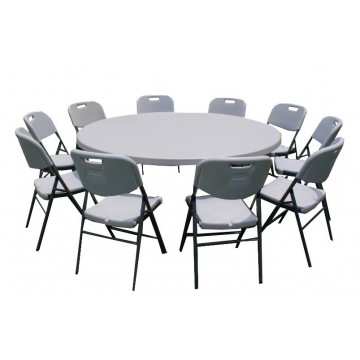 ΤΡΑΠΕΖΙ CATERING-ΣΥΝΕΔΡΙΟΥ Φ180Χ74εκ ΠΤΥΣΣΟΜΕΝΟ ΣΤΡΟΓΓΥΛΟ