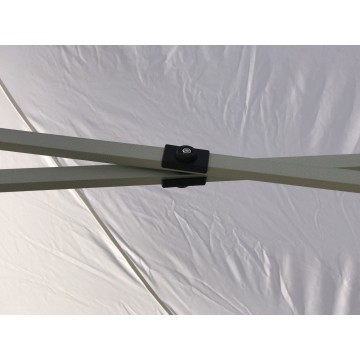 Κιόσκι πτυσσόμενο 3mx3m βαρέως τύπου με λευκό μεταλλικό σκελετό και λευκό ύφασμα αδιάβροχο 260gr βαρέως τύπου
