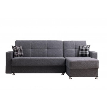 Γωνιακός καναπές κρεβατι γκρι με 2 αποθηκευτικούς χώρους