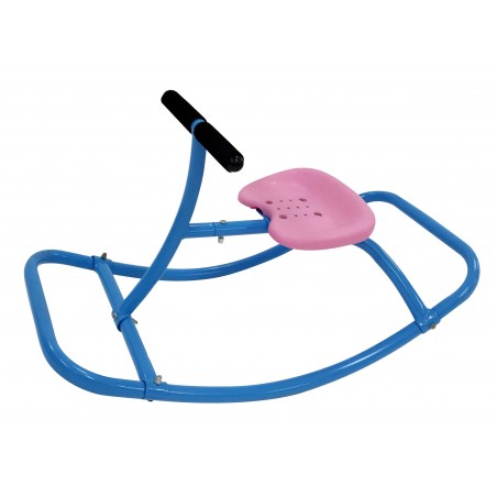 Τραμπάλα παιδική κούνια κάθισμα μεταλλική σε σύνδεσμό δυο χρωμάτων ροζ και σιέλ 39*80*44 εκ