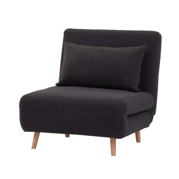 Πολυθρόνα-κρεβάτι από ύφασμα Teddy Bear σε ανθρακί χρώμα MR-FT009 77x90x81
