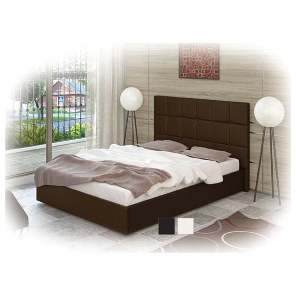 Κρεβάτι δερμάτινο, Ahat καφέ, 120/190 εκ, Genomax