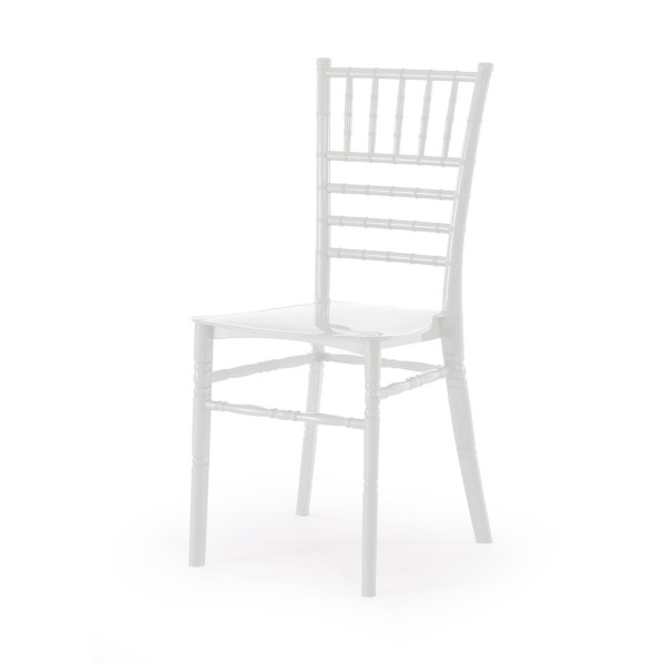 Καρέκλα Catering γάμου δεξιώσεων λευκή πολυπροπυλενίου Zanoubia SPC-V019 στοιβαζόμενη 41X50X89εκ