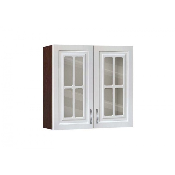 Ντουλάπι Κουζίνας κρεμαστό με τζάμι 80εκ. Snow, No 80B MDF, Genomax