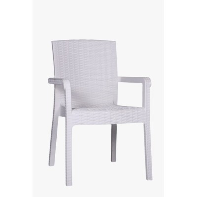 Πολυθρόνα ραταν λευκή...