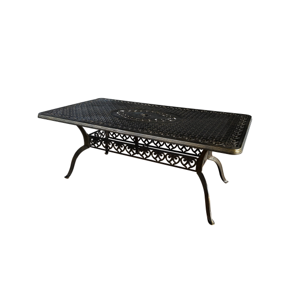 Τραπέζι Αλουμινίου μασίφ φερ φοζε XG18001 αντικέ μπρονζε με σχέδιο180x90x72εκ.