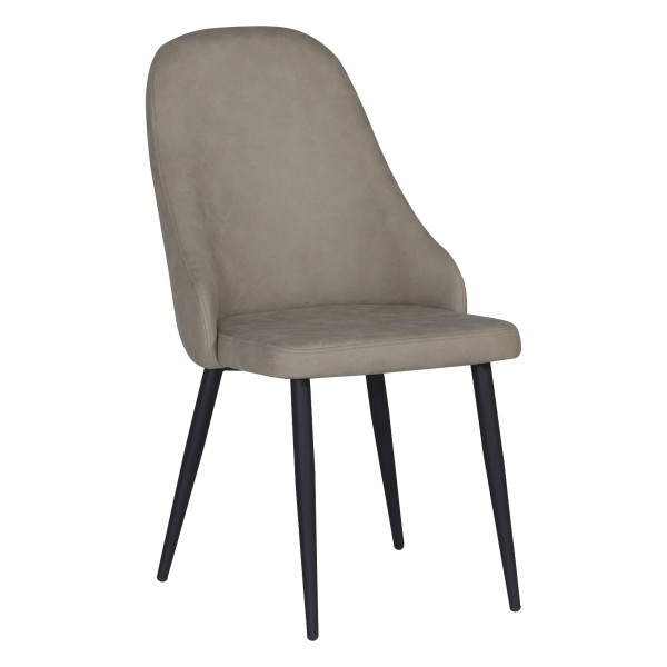 Καρέκλα για καφετερία επαγγελματική με ψηλή πλάτη Remis καπουτσίνο αλέκιαστο ύφασμα μεταλλικά πόδια 49x61x91εκ