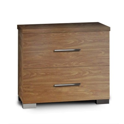 Κομοδίνο με 2 συρτάρια καρυδί