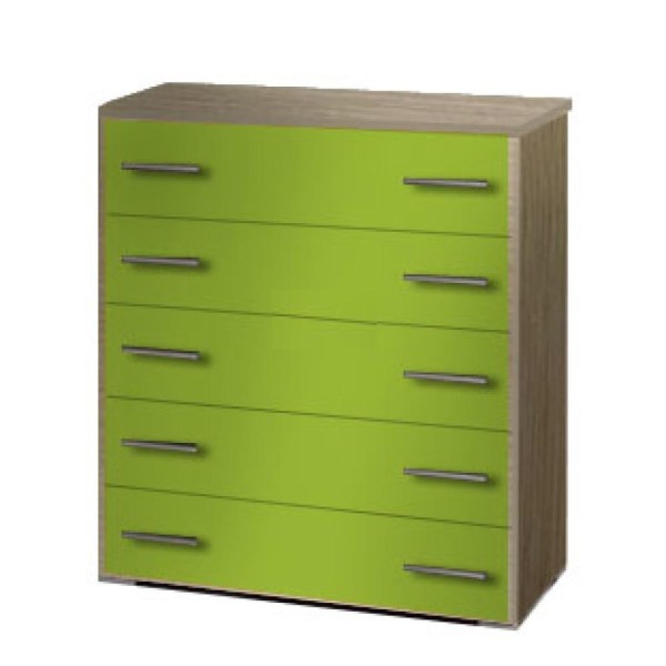 Συρταριέρα παιδική 5 συρτ. 80cm δρυς-λαχανί