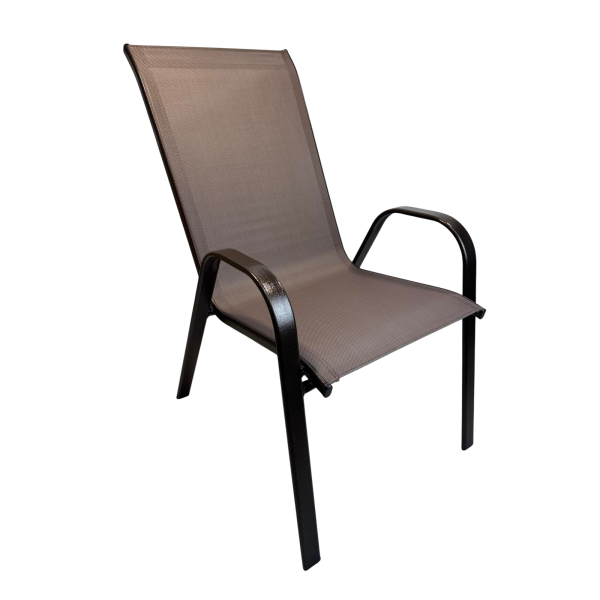Πολυθρόνα με ψηλή πλάτη καφέ μεταλλικό σκελετό με ηλεκτροστατική βαφή σφυρήλατη διάτρητο κάθισμα 55x65x95εκ