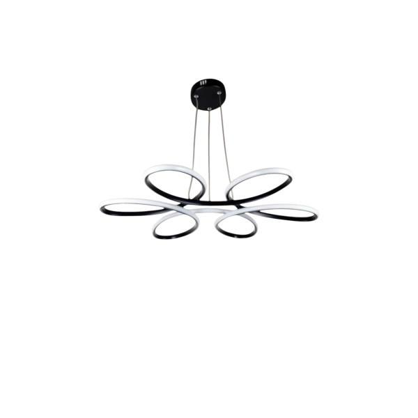 Φωτιστικό οροφής κρεμαστό LED PAPATYA 80 watt μαύρο αλουμινίου με τρείς επιλογές χρώματος φωτισμού Φ60x80εκ