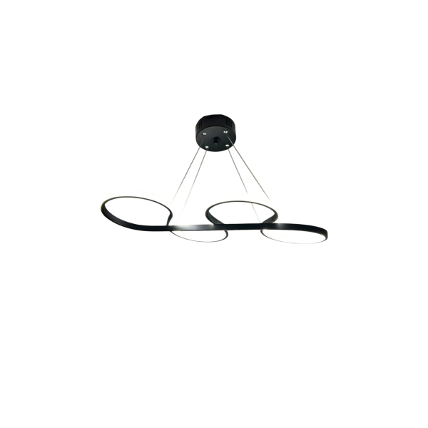 Φωτιστικό οροφής κρεμαστό LED Nota 80 watt μαύρο αλουμινίου με τρείς επιλογές χρώματος φωτισμού 65x35x80εκ.