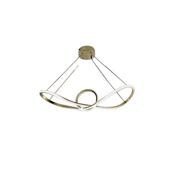 Φωτιστικό οροφής κρεμαστό LED PAPYON 80 watt χρυσό ματ αλουμινίου με τρείς επιλογές χρώματος φωτισμού 73x20x80εκ.