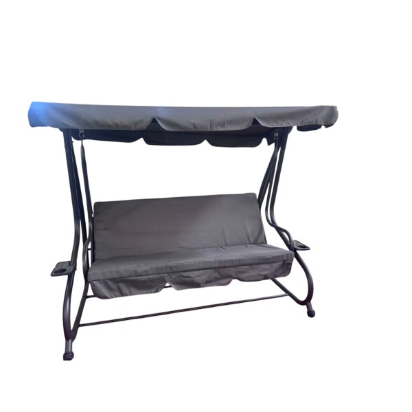 Κούνια κρεβάτι 3θεσια γκρι βαρέως τύπου με σκίαστρο μεταλλική MEGY 2x120x160εκ