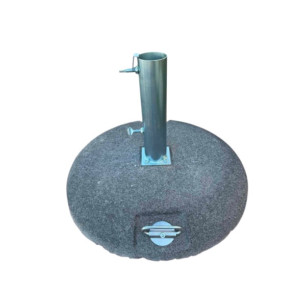 Βάση ομπρέλας 70 κιλών μαύρη από τσιμέντο ψηφίδα για με χερούλια ιστό Φ60cm.