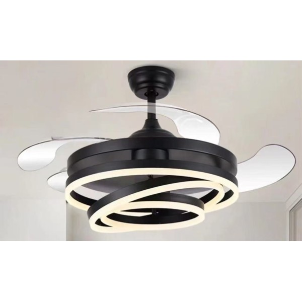 Ανεμιστήρας Οροφής LED 121cm Μαύρος με Φωτισμό 35W & Τηλεχειριστήριο 2017 Μεταλλικός & Ακρυλικός