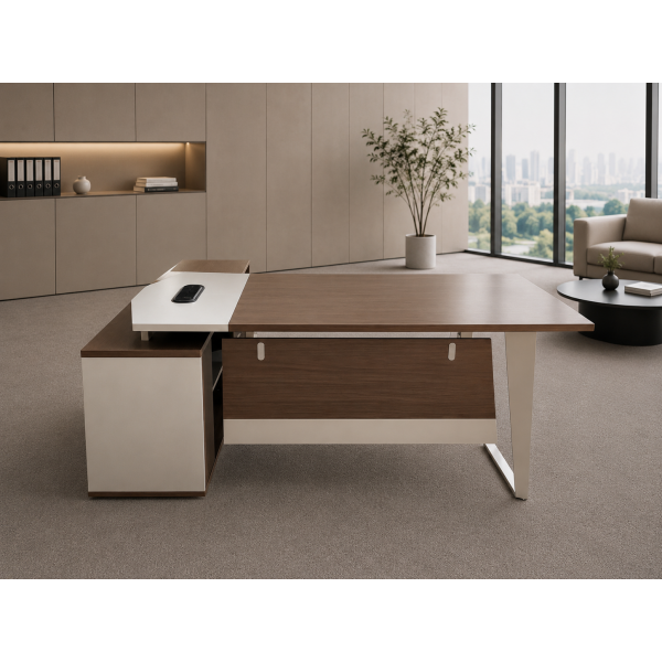 Nexus Executive Desk 180cm με Wireless Charger, Αποθηκευτικό Ερμάριο και Μεταλλικό Πόδι 180 x 70 x 75cm