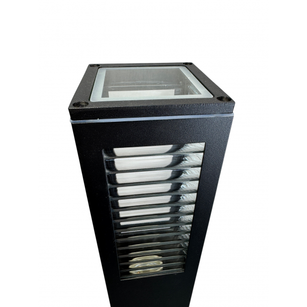 Κολωνάκι Εξωτερικού Χώρου Μαύρο με Λευκό Rattan 60x40x15εκ