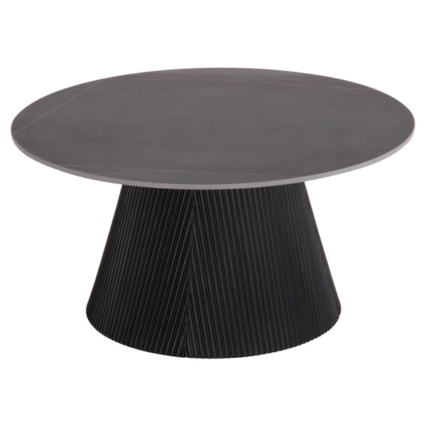 ΤΡΑΠΕΖΙ ΣΑΛΟΝΙΟΥ DUNCAN HM18022.01 ΚΕΡΑΜΙΚΟ TOP-MDF ΒΑΣΗ-ΜΑΥΡΟ Φ80x41Υεκ.